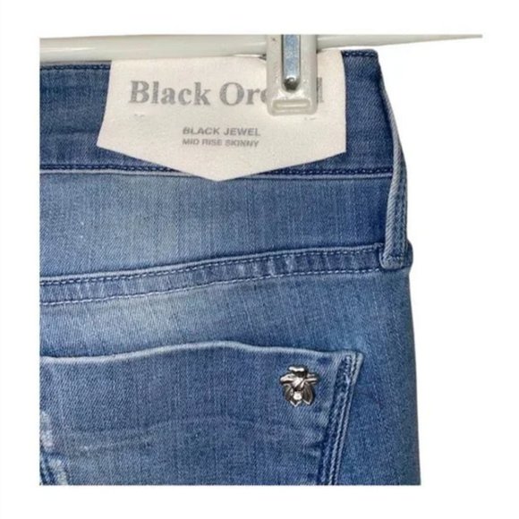 NWT Black Orchid Two Tone Flip Flop Double Sided Snakeskin Print Denim Jeans - Picture 7 of 9